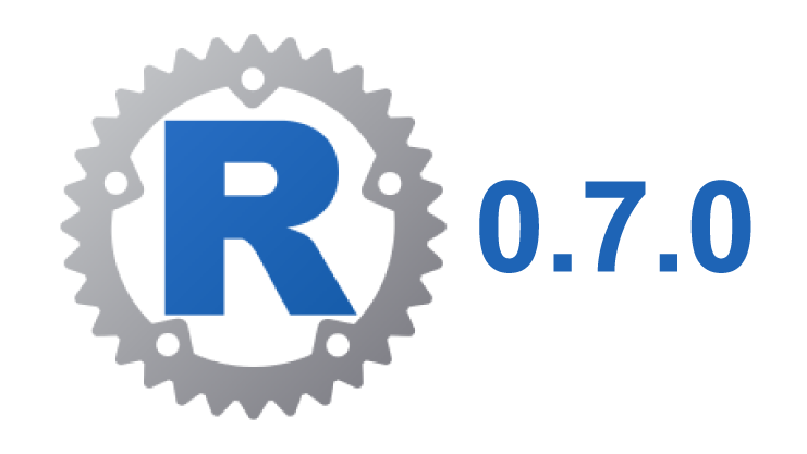 The extendr logo, letter R in middle of gear.